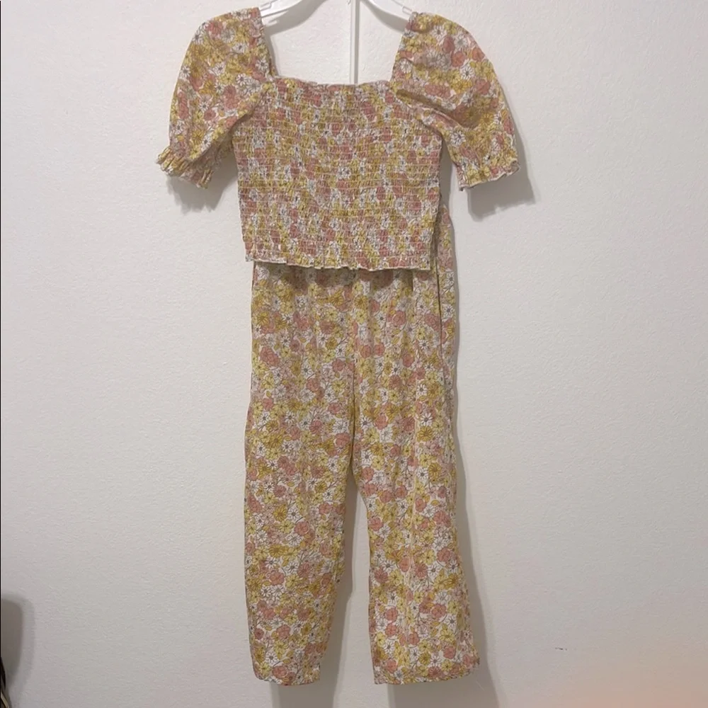Japna Floral Top & Cropped Pants Size 8 EUC